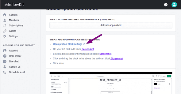 Screenshot click add block