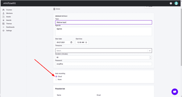 Enable auto recording