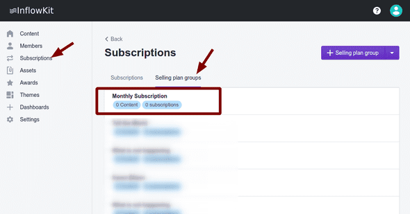 Screenshot select plan