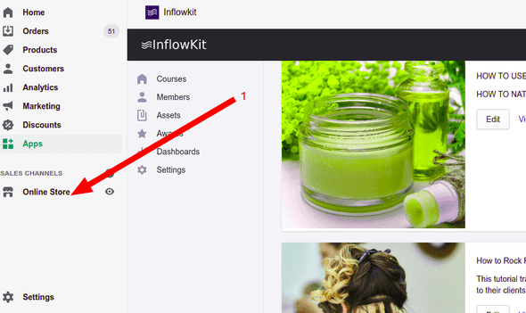 Screenshot online store