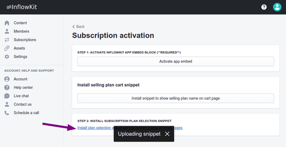 Screenshot click test product